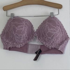 VICTORIA SECRET ALLOVER FLORAL LACE STRAPLESS BRA